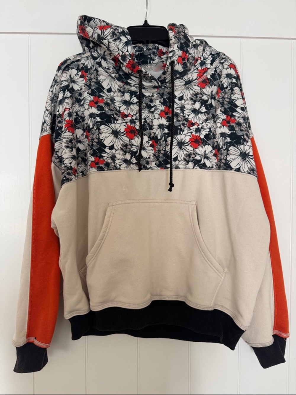 FP Movement by Free People Floral Panel Hoodie in Red, Black, Cream